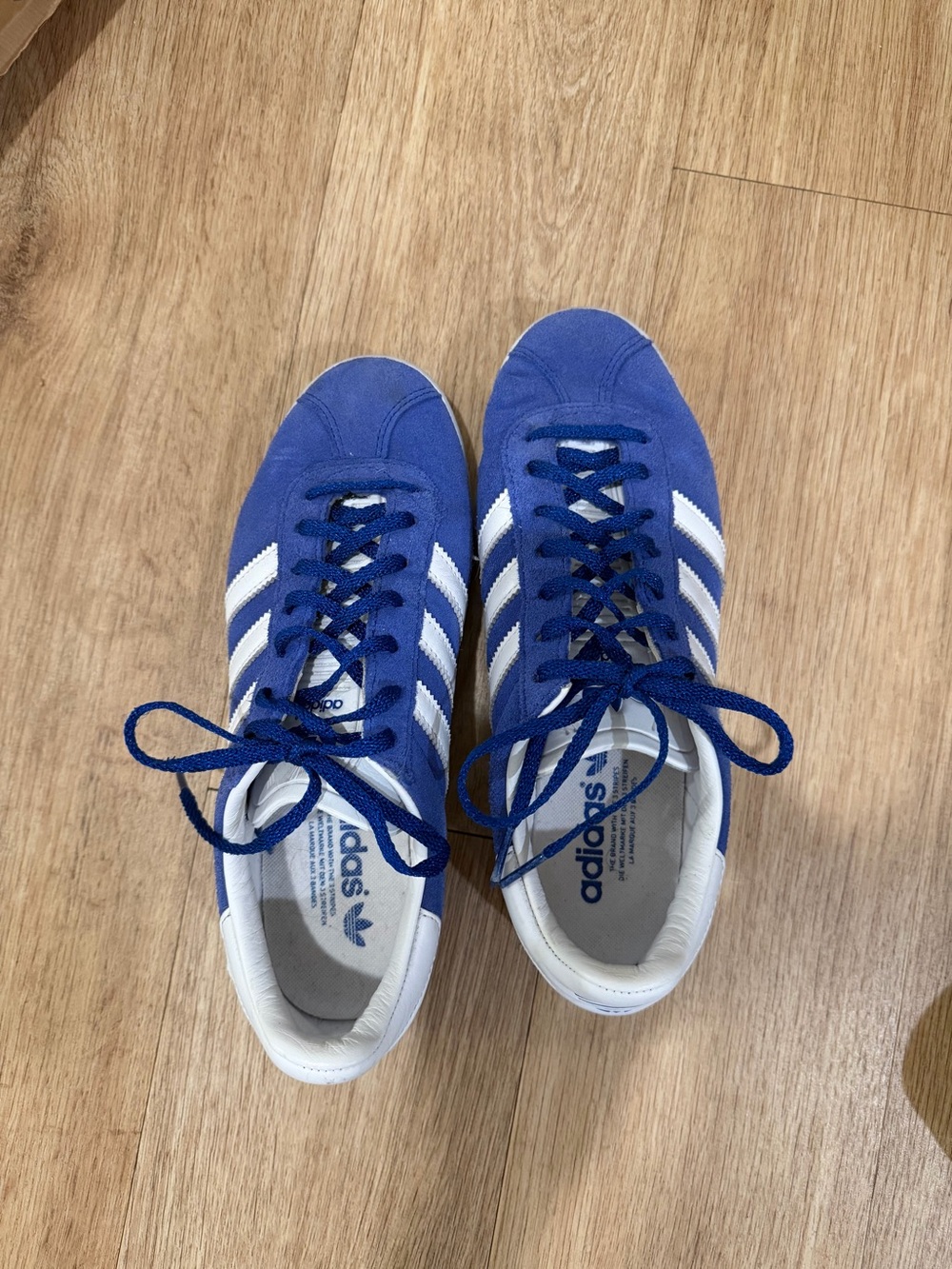 adidas Blue and White Classic Low-Top Sneakers